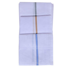 Kuber Industries Cotton 12 Piece Men's Handkerchief Set - White