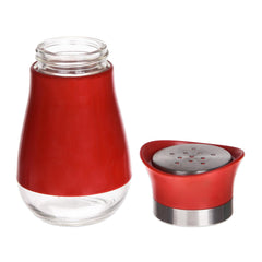 Heart Home Salt Shaker Box | Stainless Steel Pepper Shaker Box | Chilli Flakes Seasoning Sprinkler Box | Namak Daani | Dining Table Masala Box Dabbi | Pack of 2 | Red