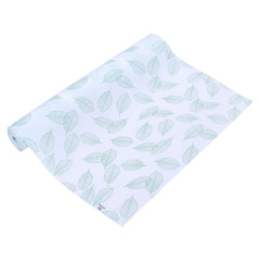 Heart Home Shelf Liner | EVA Kitchen Cabinet Shelf Mat | Anti-Slip Bathroom Mat | Fridge Mat | Table Mat | Green Leaf Print Wardrobe Mat | 5 Meter | White