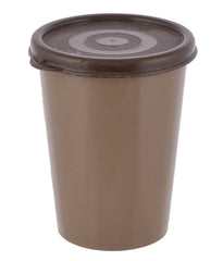 Heart Home Food Grade, Leakproof Plastic Everyday Glass,Tumbler with Lid, 300ml- Set of 3 (Brown & Coffee & Grey)-HS43HEARTH25684