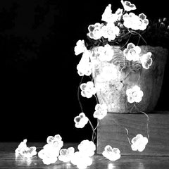 Kuber Industries 28 Led Direct Plug Crystal Flower Designer 10 Meter String Light for Festivals and Home Decoration, White-CTKTC022920