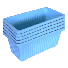 Kuber Industries Rectangular Jupiter Plastic Window Pot|Flower Planter for Home & Balcony,Garden 14 Inches Pack of 5 (Sky Blue)