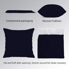 Heart Home Microfibre Filled Cushion Filler 16"x16" (Black), Standard (F_26_HEARTH016846)