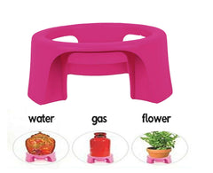 Kuber Industries Plastic Multipurpose Plant Pot Water Pot Gas Cylinder Stand (Pink)-CTKTC13985