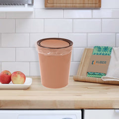 Kuber Industries Swinging Lid Dustbin|Plastic Garbage Waste Bin|Trash Can for Living Room|Kitchen|Office|6 Litre|Pack of 2 (Coffee)