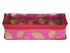 Kuber Industries Bareque Seamless Design Laminated 1 Rod Box, Organizer For Bangle, Watches, Bracelets, Jewellery With Tranasparent Top (Pink)-47KM0434