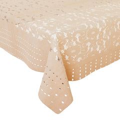 Heart Home Dining Table Cover | Cashew Design Dining Table Cover | Shinning Net Dining Table Cover | Table Cover for Home D�cor | 60x90 | Golden