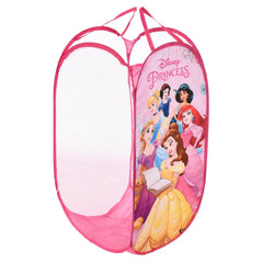 Heart Home Laundry Basket | Disney Princess Net Foldable Laundry | Nylon Storage Basket with Handle | Basket for Toy Storage | 30 LTR | Pack of 3 | Pink