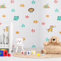 Homestic Foam Brick Pattern 3D Wallpaper for Walls|Soft PE Foam| Easy to Peel, Stick & Remove DIY Wallpaper|Suitable on All Walls|Pack of 2 Sheets,70 cm X 70 cm