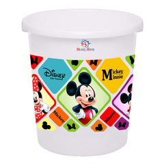 Heart Home Disney Mickey Minnie Print Plastic Dustbin/ Garbage Bin/ Waste Bin, 5 Liters (White) -HS_35_HEARTHS17780