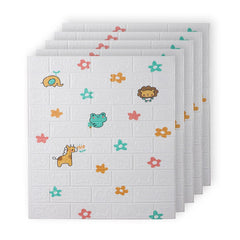 Kuber Industries Foam Brick Pattern 3D Wallpaper for Walls | Soft PE Foam | Easy to Peel, Stick & Remove DIY Wallpaper | Suitable on All Walls | Pack of 5 Sheets,70 cm X 70 cm