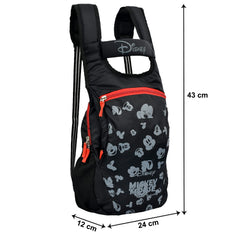 Kuber Industries Polyester Waterproof Disney Mickey Mouse Face Print Backpack|Sturdy School Bag For Kids (Black)