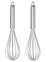 Kuber Industries 2 Pieces Stainless Steel Hand Blender Mixer Froth Whisker Latte Maker for Milk Coffee Egg Beater Juice,20 Cm (Silver) - CTKTC031309