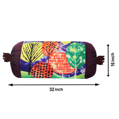 Kuber Industries Bolster Cover|Polyester Bolster Cover Set|Diwan Round Bolster Pillow Covers|Luxurious Mushroom Print Roll Masand Cover|Pack of 4 (Multi)