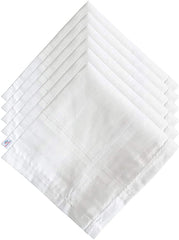 Heart Home 100% Cotton Premium Collection Handkerchiefs Hanky for Men, Set of 6 (White), Standard (HS_37_HEARTH020430)