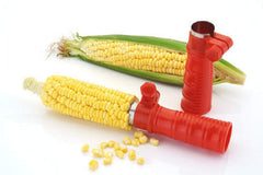 Kuber Industries 2 Pieces Plastic Corn Cutter Kernel Stripper Peeler Cutter Seeds Remover (Red)-KUBMART10635