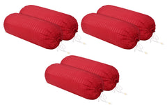 Heart Home Linning Design Soft & Luxurious Decorative Cotton Bolster Cover- Set of 6, 16"x32" (Maroon)-44HH0158