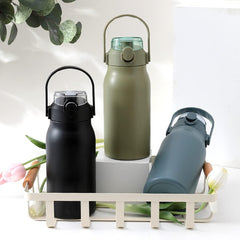 Heart Home Water Bottle | Vacuum Insulated Travel Bottle | Hot & Cold Water Bottle | Sipper Lid & Handle Water Bottle | 1000 ML | Pack of 3 | HH-22111D | HH-22111A | HH-22111B | Multi
