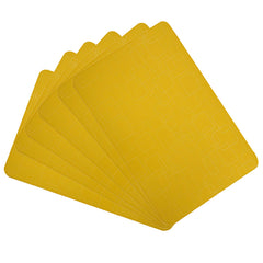 Kuber Industries Checkered Design PVC 6 Pieces Dining Table Placemat Set (Yellow), CTKTC13703