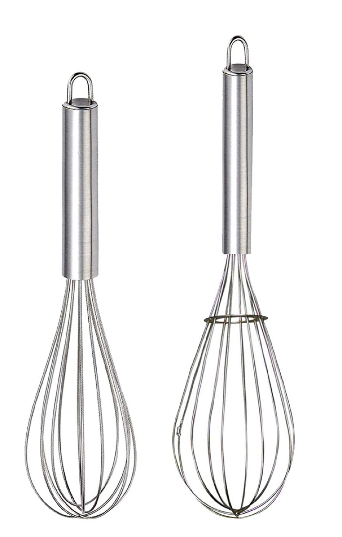 Kuber Industries 2.5 MM 2 Pieces Stainless Steel Hand Blender Mixer Froth Whisker Latte Maker for Milk Coffee Egg Beater Juice, 30 Cm,35 Cm (Silver) - CTKTC030371