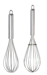 Kuber Industries 2.5 MM 2 Pieces Stainless Steel Hand Blender Mixer Froth Whisker Latte Maker for Milk Coffee Egg Beater Juice, 30 Cm,35 Cm (Silver) - CTKTC030371