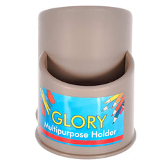 Kuber Industries 2 Section Multipurpose Plastic Stand, Holder, for Stationary, Cutlery, Cosmetics (Brown)-46KM0407, Standard