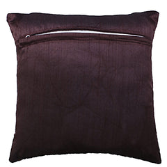 Heart Home Cushion Cover|Sofa Cushion Covers|Embossed Flower Print Sitting Cushion Cover|Velvet Cushion Filler|16x16 Inch|Set of 5 (Brown)