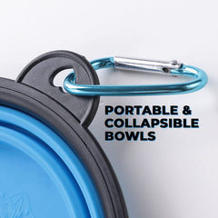 Kuber Industries Dog Food Bowl|Portable & Collapsible Cat & Dog Bowl|Reusable,Durable,Travel-Friendly|Easy to Store Pet Bowls|LS198BL|Blue