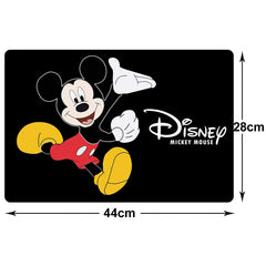 Heart Home Multiuses Mickey Mouse Print PVC Table Placemat with 6 Coasters for Kitchen, Dining Table Set of 6 (Black) 52HH4054