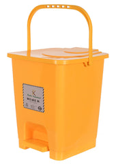 Kuber Industries Square Premium Plastic Pedal Dustbin with Lid for Home/Kitchen/Office 10 Ltr (Yellow)
