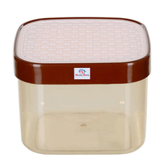Heart Home Check Deisgn Lid Food Grade BPA Free Plastic Kitchen Container Set,1200ml, Set of 3 (White)