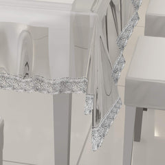 Kuber Industries Dining Table Cover 6 Seater(Silver Lace),Polyvinyl Chloride (PVC),Rectangular,Pack of 1