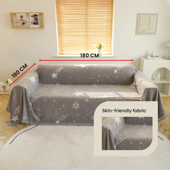 Homestic Decorative Chenille Sofa Throw for Indoor & Outdoor 70x70 Inches (Grey)