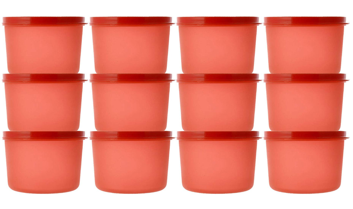 Kuber Industries Plastic 12 Pieces Kitchen Storage Spice Containers, Fridge Container, Food Utility Box, Food Storage Containers Jars 400 Ml (Red) - CTLTC43896