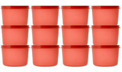 Kuber Industries Plastic 12 Pieces Kitchen Storage Spice Containers, Fridge Container, Food Utility Box, Food Storage Containers Jars 400 Ml (Red) - CTLTC43896