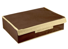 Kuber Industries 15+1 Compartment Rectangular Non Woven Foldable Storage Box for Closet, Socks, Bra, Panty, Tie, Scarf (Brown)