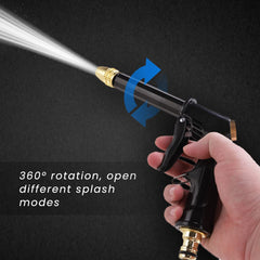 Heart Home Nozzle For Water Pipe|Non-Slip|Comfortable Grip|Multiple Spray Modes|Brass Nozzle Water Spray Gun For ½” Water Pipe|Ideal Pipe Nozzle For Car Wash,Gardening,& Other Uses|Black