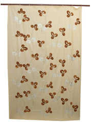 Kuber Industries Polyvinyl Chloride Floral Shower Curtain with 8 Hooks, Standard, Beige, Cream