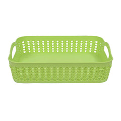 Heart Home Plastic 2 Pieces Multipurpose Storage Basket Set (Green & Blue)- (CTHH020025)