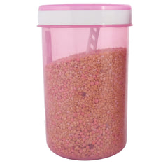 Kuber Industries Containers Set for Kitchen|BPA-Free Plastic 1500 ML Storage Containers Set with Spoon for Kitchen Set of 3 (Pink)