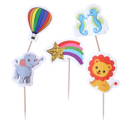 Heart Home Cupcake Toppers | Cardboard Cupcake Picks |Decorations Supplies for Farewell | Birthday Party | Theme Cupcake Topper | 75 Pieces | DT-2150 | Multicolor