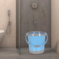 Kuber Industries Plastic Unbreakable Strong Bathroom Ultra Bucket with Handle,18 LTR,Pack of 2 (Sky Blue)