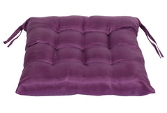 Heart Home Microfiber Square Chair Pad Seat Cushion for Car Pad, Office Chair, Indoor/Outdoor, Dining Living Room, Kitchen with Ties-Pack of 2, 18 * 18 Inch (Purple), Standard (HS_37_HEARTH020826)