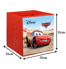 Heart Home Non-Woven McQueen Car Print Flodable Storage Box/Wardrobe Organizer For Home Decor, Pack of 2 (Red) 54HH4251.