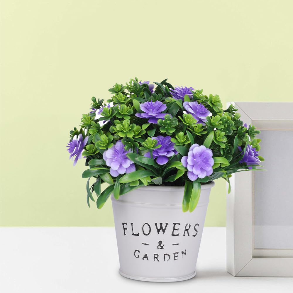 Urbane Home Artificial Plants For Home Décor|Natural Looking Indoor Fake Plants With Pot|Artificial Flowers For Decoration (Lavender)