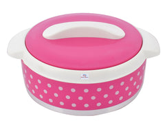 Heart Home Dot Printed Food Grade BPA Free Inner Steel Insulated 2 Cassrole & 1 Water Jug/Camper Set For Travel, Picnic, Outdoor Entertaining, Set of 3 (Pink) -HS42HEARTH25144