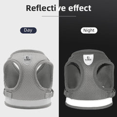 Kuber Industries Dog Chest Harness with Nylon Leash I No Pull, Soft Padded and Breathable Dog Vest I Adjustable, Reflective I Easy Control Dog Chest Belt I (Medium, Grey)