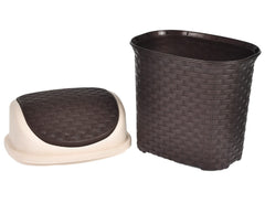 Heart Home Multiuses Plastic Dustbin For Home, Kitchen, Office, Bathroom With Swing Lid 7 Litre (Brown)-47HH0706