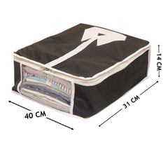 Kuber Industries 12 Piece Non Woven Shirt Cover Set, Black and Maroon