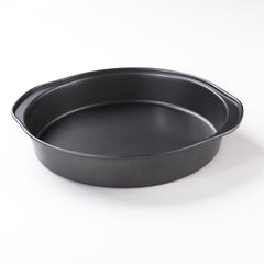 Kuber Industries 8 inch Non-Stick Cake Pan for Baking|Round Shape Cake Baking Mold|Side Handles (Black)